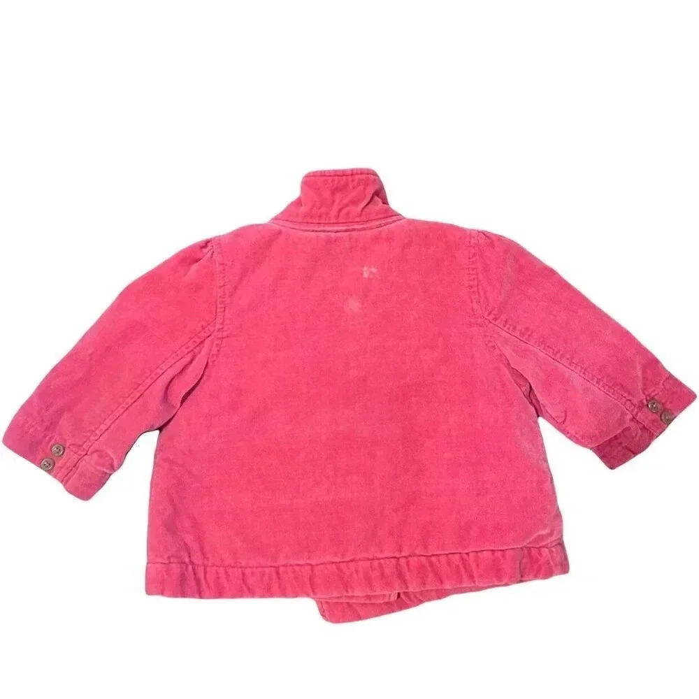 Genuine Kids by OshKosh 6 Months Pink Velvet Coat, Girl, Buttons, Quilted